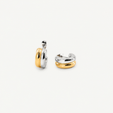 Two Tone Small Hoop Earrings - Waterproof 14mm & 16mm