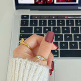 Marquise Sleek Ring, waterproof 18k gold-plated stainless steel