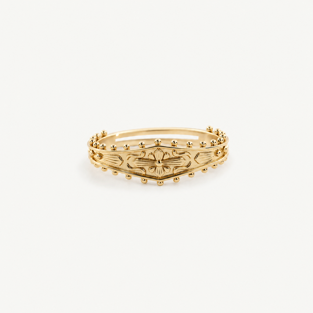 Victorian Engraved Ring – Adjustable Gold Vintage