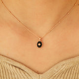 Vintage style black onyx starburst necklace