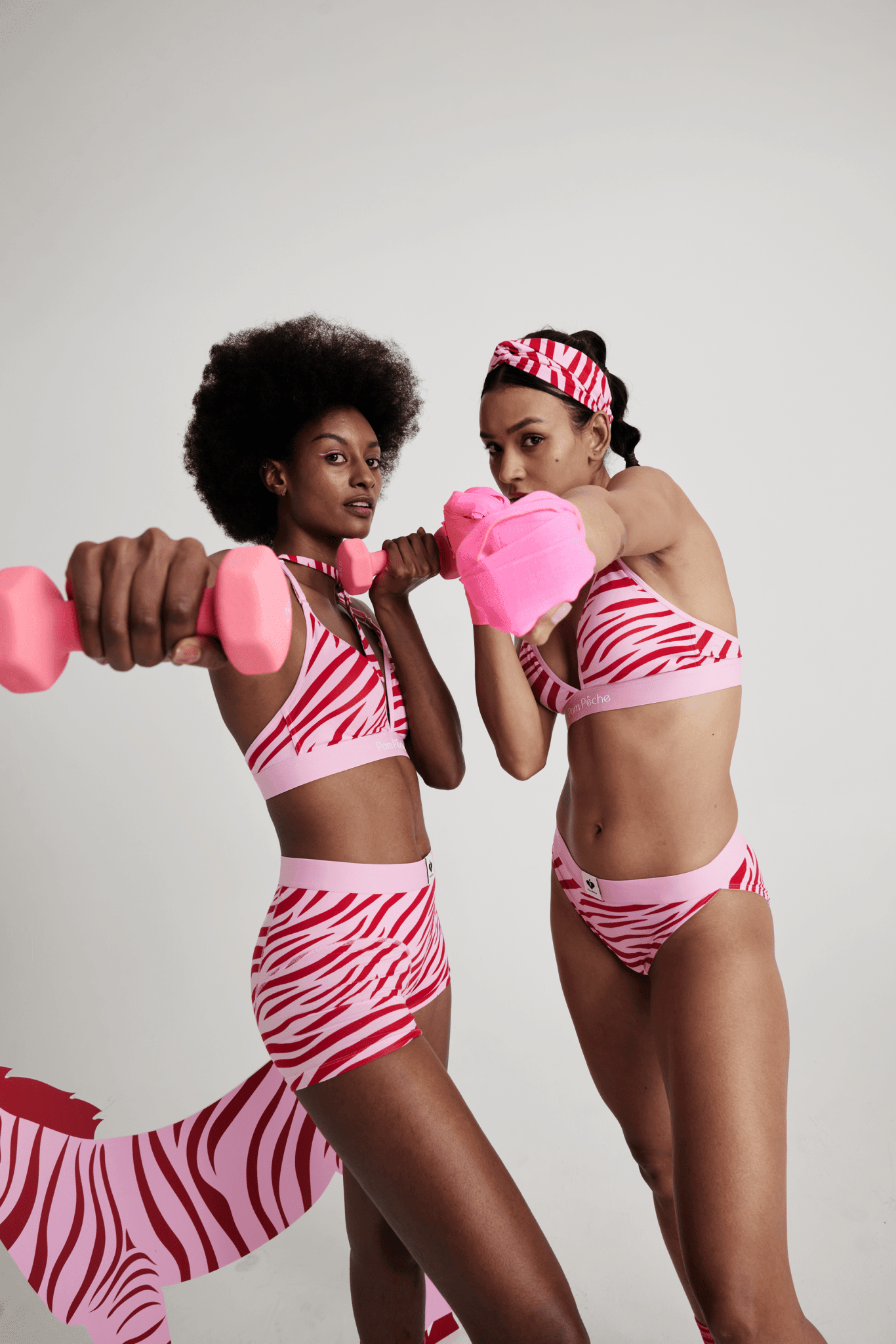 Vivi Pink Zebra - Print Trifle Bralette - Volaea Pickleball Attire