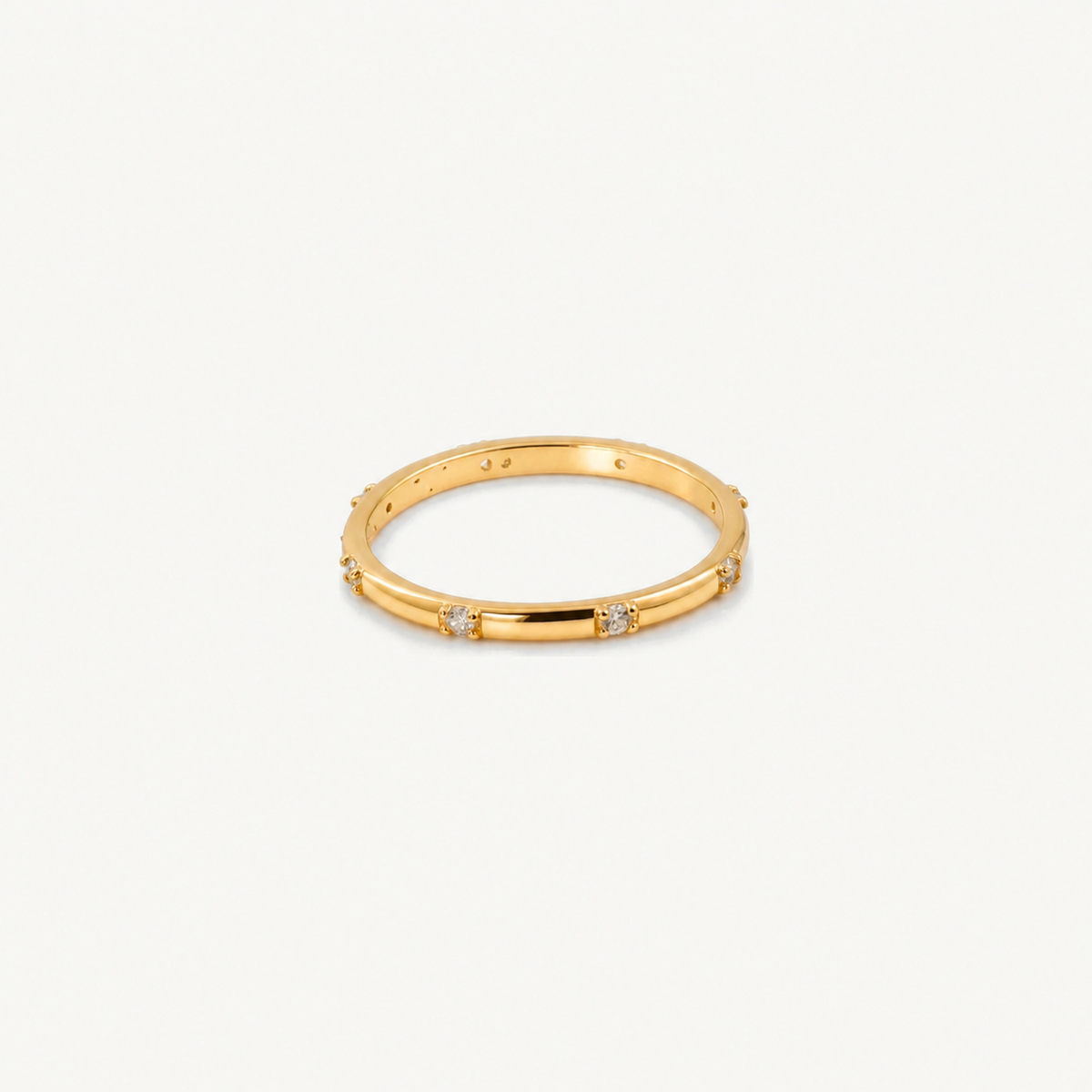 Vivi Thin Ring — 14k Gold Plated Stainless Steel with CZ