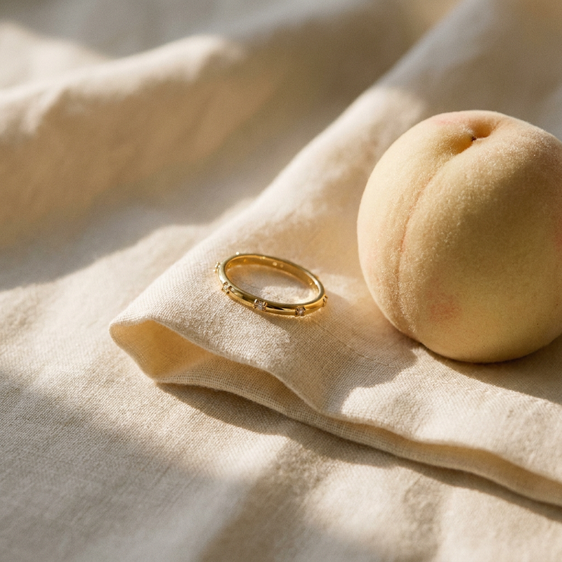 Vivi Thin Ring — 14k Gold Plated Stainless Steel with CZ