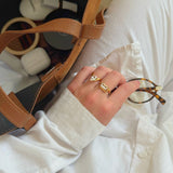 Half Frame Gem Ring