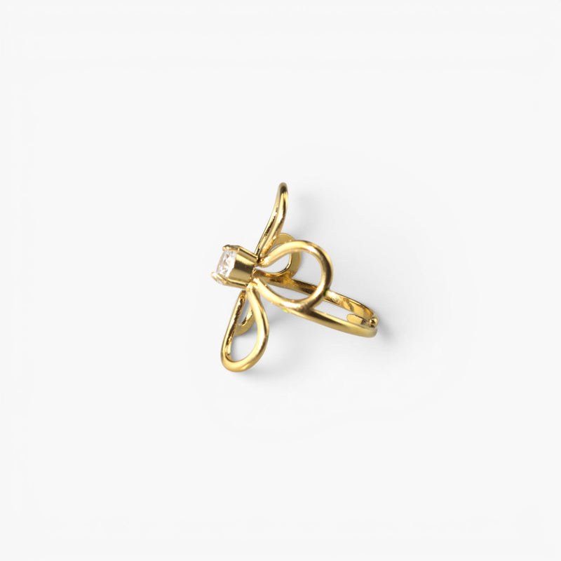 Wildflower CZ Ring – Adjustable Gold Flower Ring