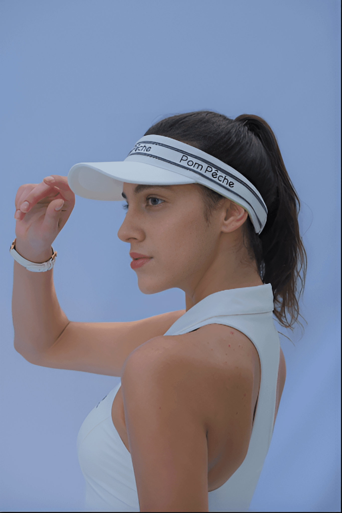 Zoe White Adjustable Visor Cap Hat - Volaea Pickleball Attire