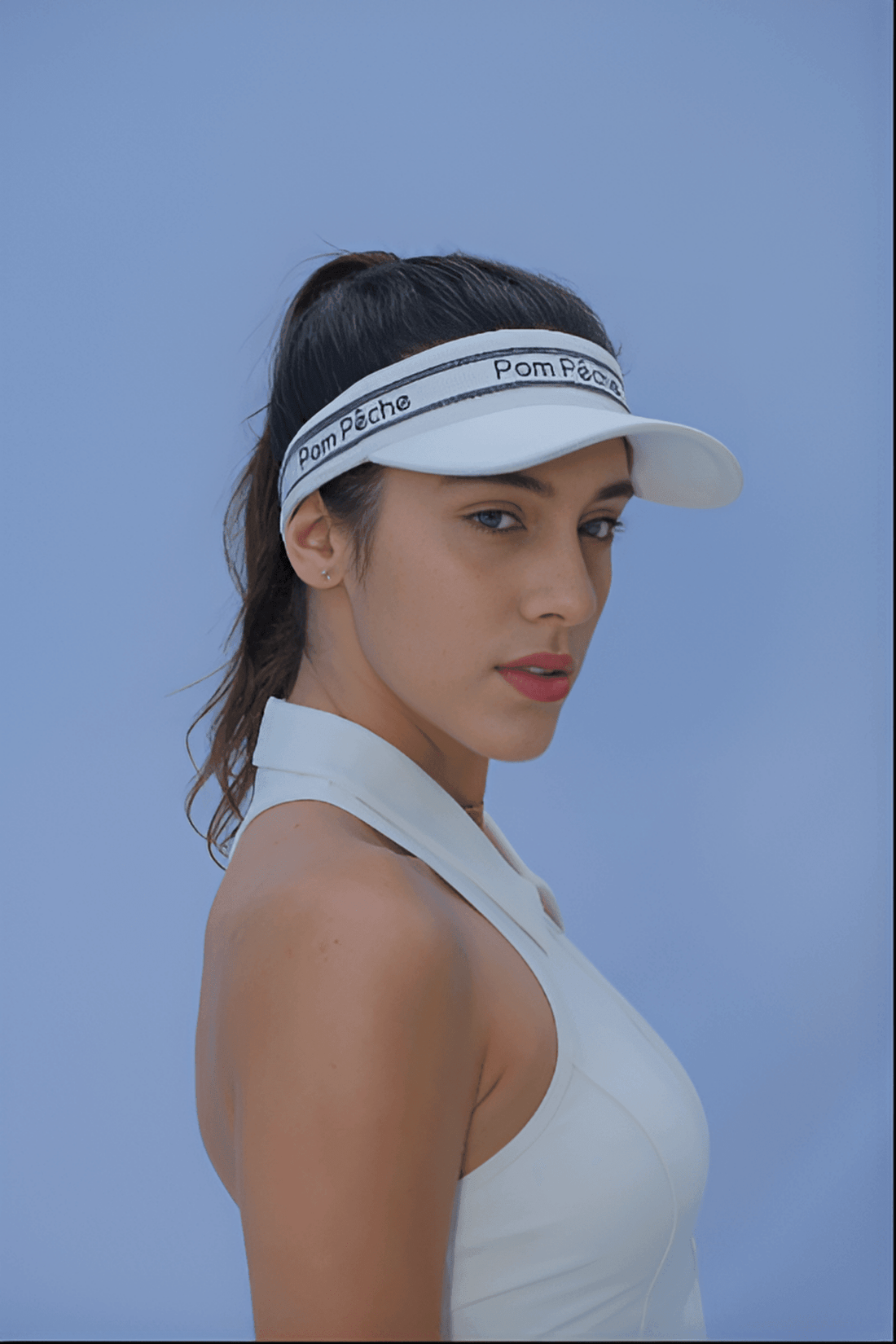 Zoe White Adjustable Visor Cap Hat - Volaea Pickleball Attire